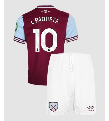 West Ham United Lucas Paqueta #10 Primera Equipación Niños 2024-25 Manga Corta (+ Pantalones cortos)